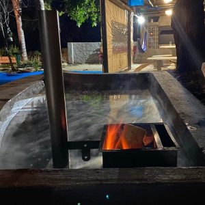 Wood Fired Tub Heating Up